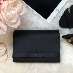 Black Satin Bow Clutch